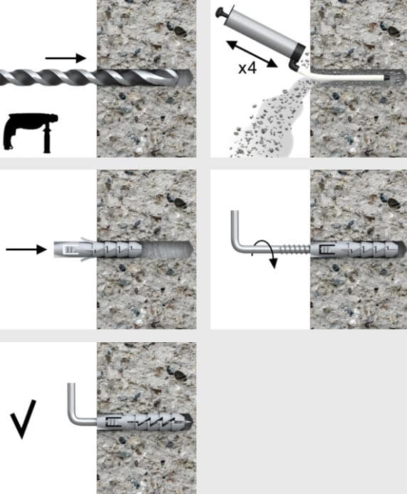 Rawlplug Expansionsplugg med Rak Krok FIX Ø12