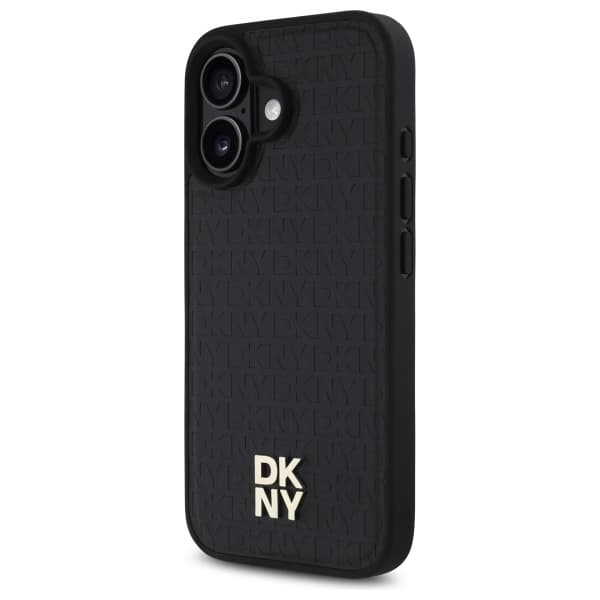 DKNY Repeat Pattern Stack Logo MagSafe-skal till iPhone 16, svart