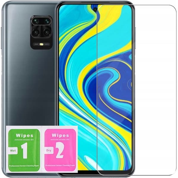 Etui til Redmi Note 9 Pro / 9s / 9 Pro Max Sort, Mat, Tyndt + 9H GLAS