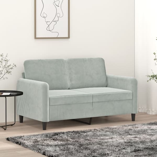 vidaXL 2-sitssoffa ljusgrå 120 cm klädd i sammet
