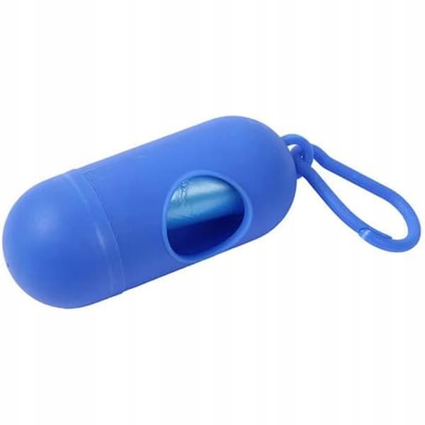 Blått hundbajspåsefodral 9,5 cm