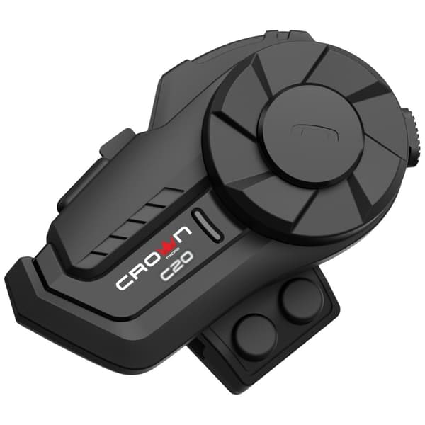 Crown C20 Bluetooth 5.1 Motorcykel Intercom Sort