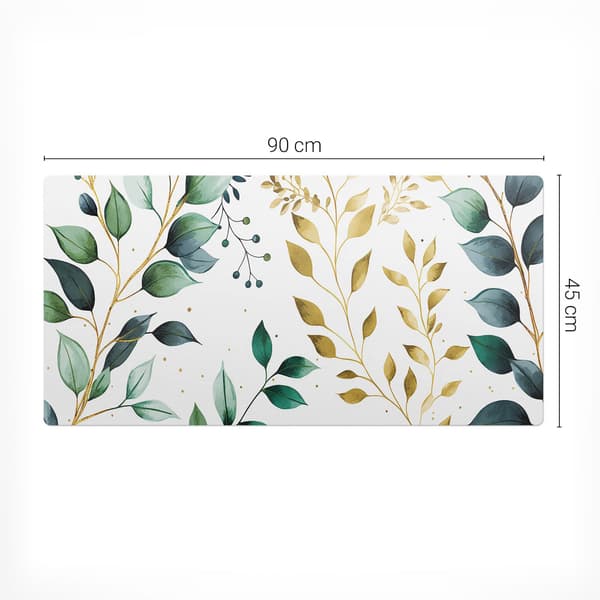 Slitstærk glat skrivebordsmåtte Blade og grene 90x45 cm