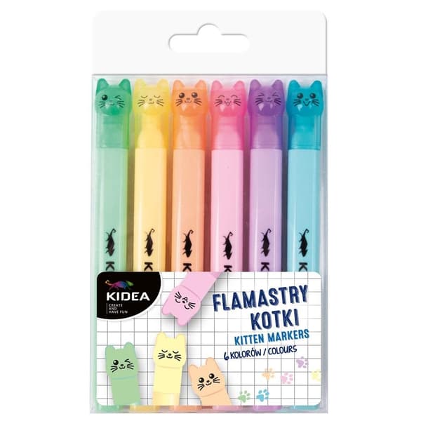 KIDEA kattemarkører i 6 farver