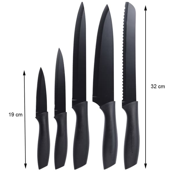 Sæt med knive i rustfrit stål