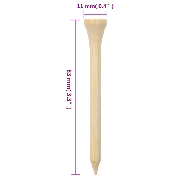 vidaXL Golftiit 1000 kpl 83 mm bambu