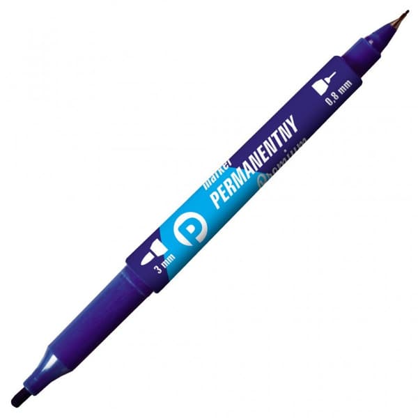 Premium permanent tusch. 2 blå spidser.