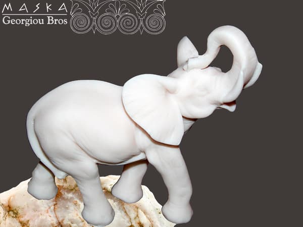 Marcels elefant - græsk alabast