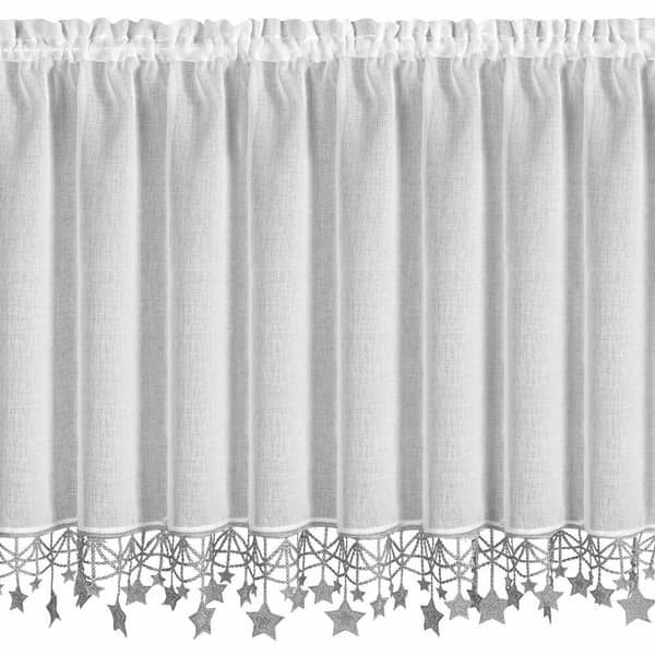 Julkrans 90x150 cm vit med silverstjärnor