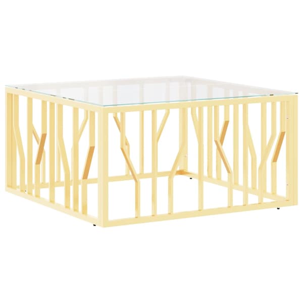 vidaXL sofabord guld 80x80x40 cm rustfrit stål og glas