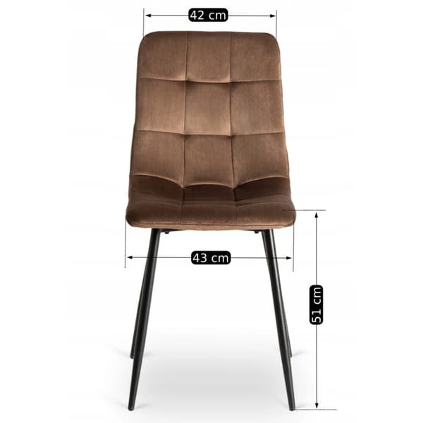 Klädd matstol PERU brun sammet modern loft