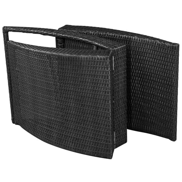 vidaXL foldbar haveliggestol med hynde, polyrattan, sort