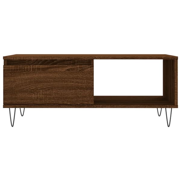 vidaXL sofabord brunt egetræ 90x50x36,5 cm