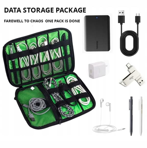 Etui Rejsetaske Organisator til opladerkabler Pose