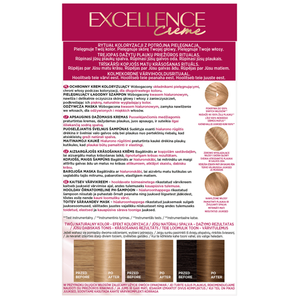 Loreal Excellence Creme Hårfarve - 8 Lysblond 192ml
