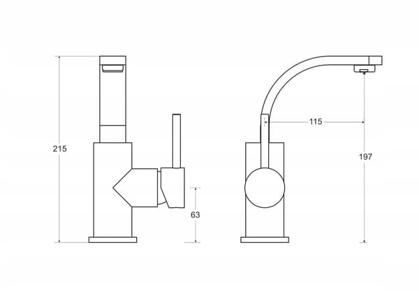 Decco II sort lav håndvaskarmatur Besco