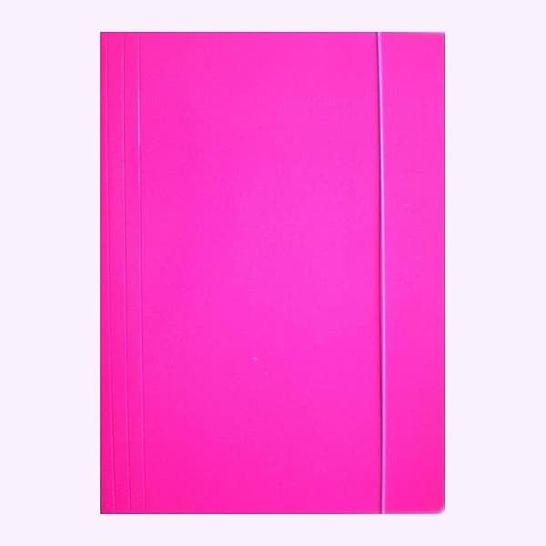 A4-mappe med elastik, skinnende pink