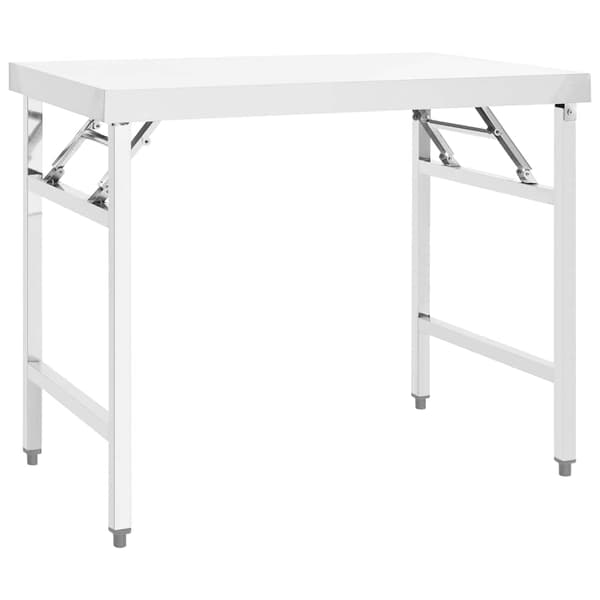 vidaXL foldbart køkkenbord 100x60x80 cm rustfrit stål