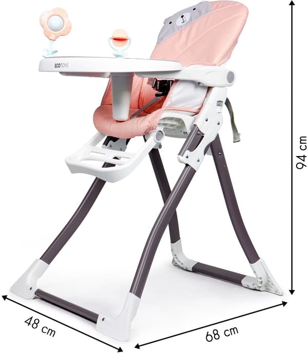 EcoToys Hopfällbar Barnstol Rosa