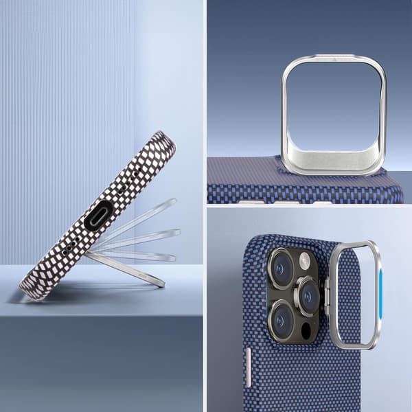 Etui til iPhone 14 Pro Max, Frame Kickstand, til MagSafe, Sandblå