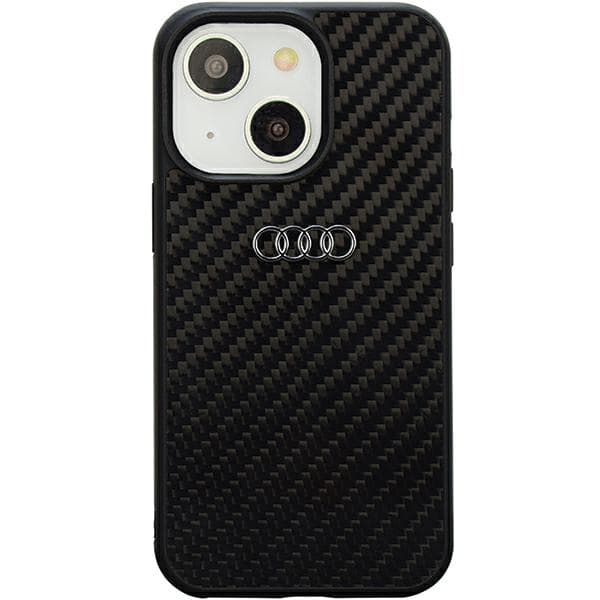Audi Kulfiber Etui til iPhone 14, Sort