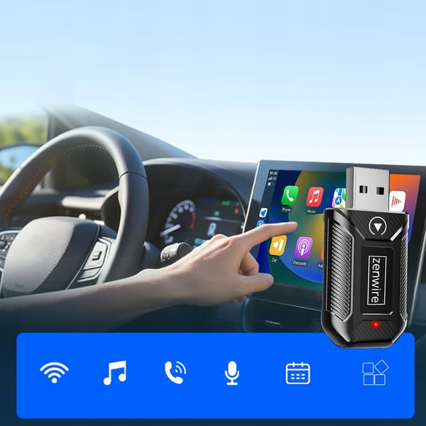 Mini-adapter Carplay Android Auto Trådløs CarLink Lyd USB USB-C 10m Zenwire M30