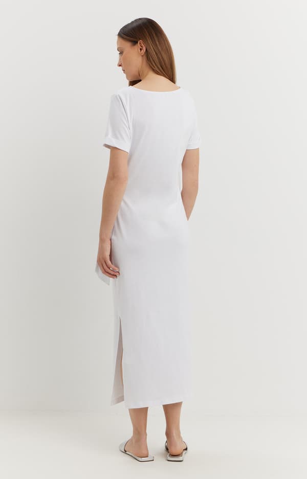 Asymmetrisk midikjole med bindebånd XS