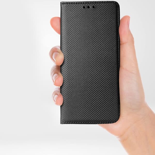 Flip-etui til Xiaomi Redmi Note 10 Pro Pocket, sort + 9H GLAS