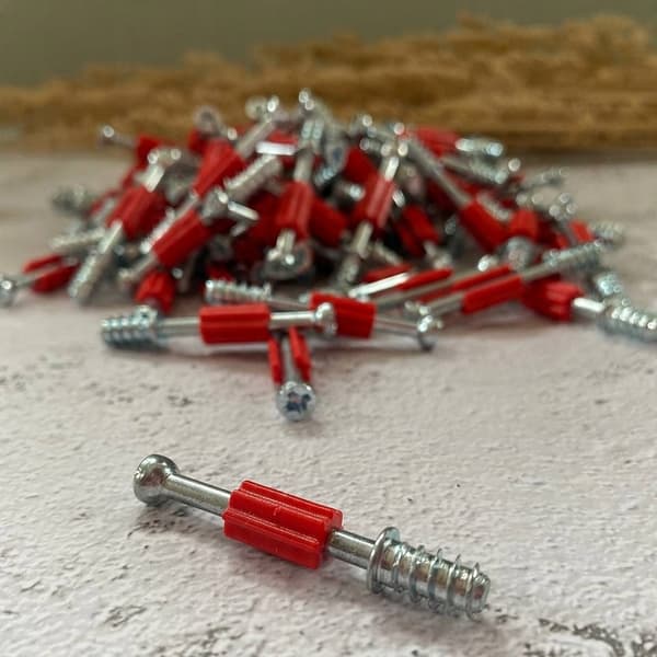 EXCENTRISK STIFT 100 stk. 34 mm med dæksel RØD