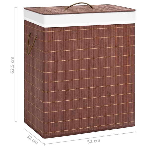 vidaXL Tvättkorg i bambu brun 100 l