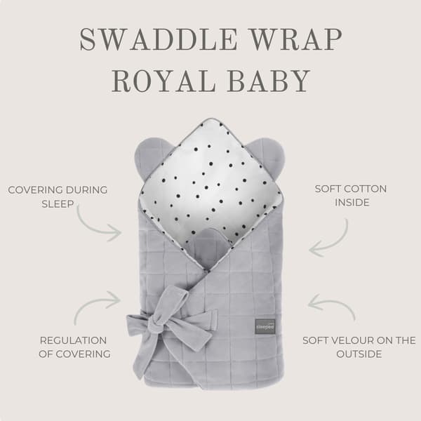 Royal Baby Swaddle Wrap Grå