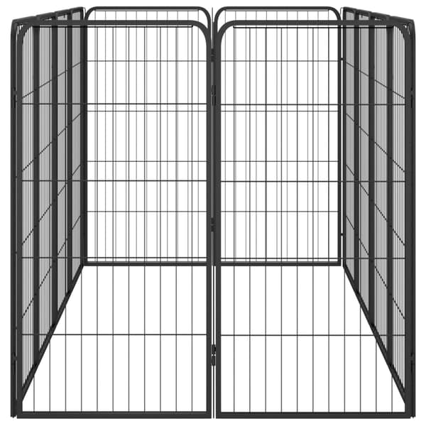 vidaXL hundebur, 12 paneler, sort, 50x100 cm, stål