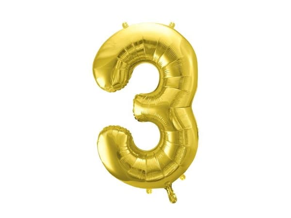 Folieballon 3 lys guld 72 cm