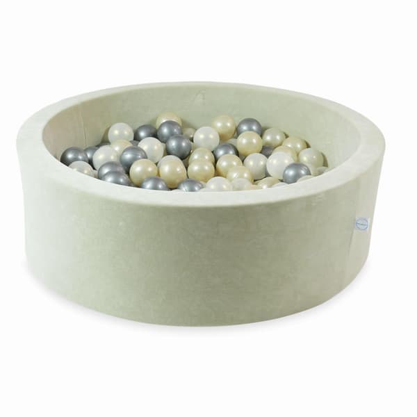 Torr pool 90x30 Velvet Soft Light Mint med 200 bollar: ljusguld, opaliserande, silver