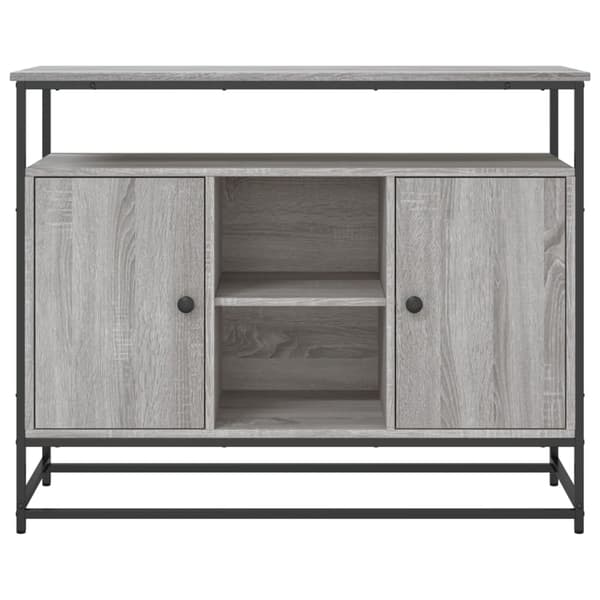 vidaXL kommode, grå Sonoma-eg, 100x35x80 cm, træbaseret materiale