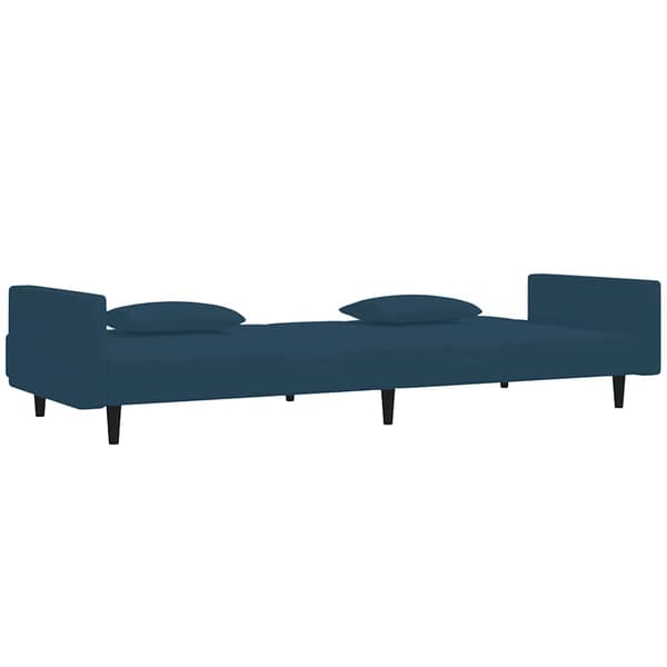 vidaXL 2-personers sofa, 2 hynder, blå fløjl