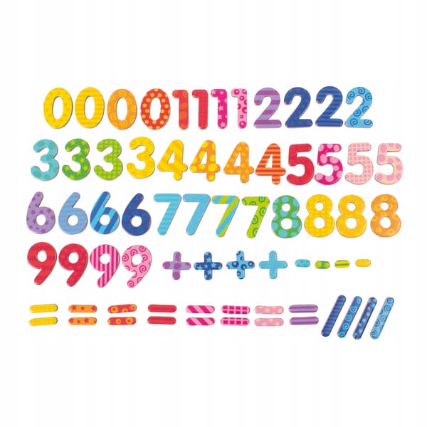 Køleskabsmagneter TAL farverige matematiske symboler 68 stk.