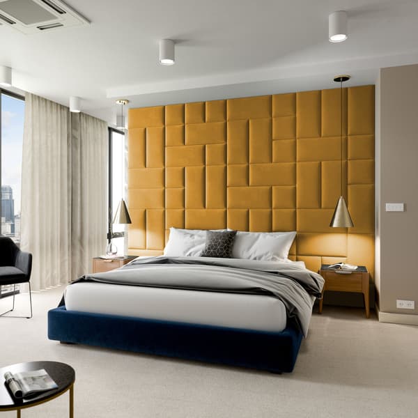 Polstret panel 30x30 Mono 229 (Ravgul)