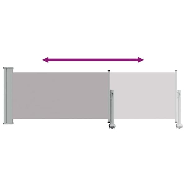 vidaXL Utfällbar sidomarkis för uteplats 80 x 300 cm grå