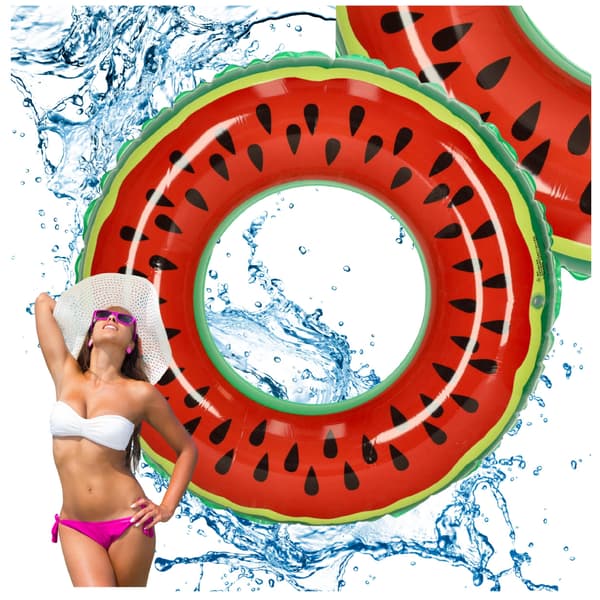 Oppustelig vandmelon strandring til poolen, vandbadering, 80 cm