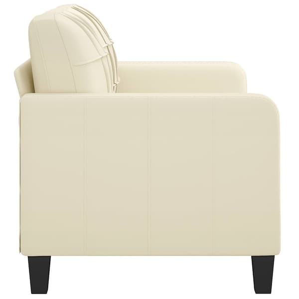 vidaXL 2-sitssoffa, krämfärgad, 140 cm, konstläder