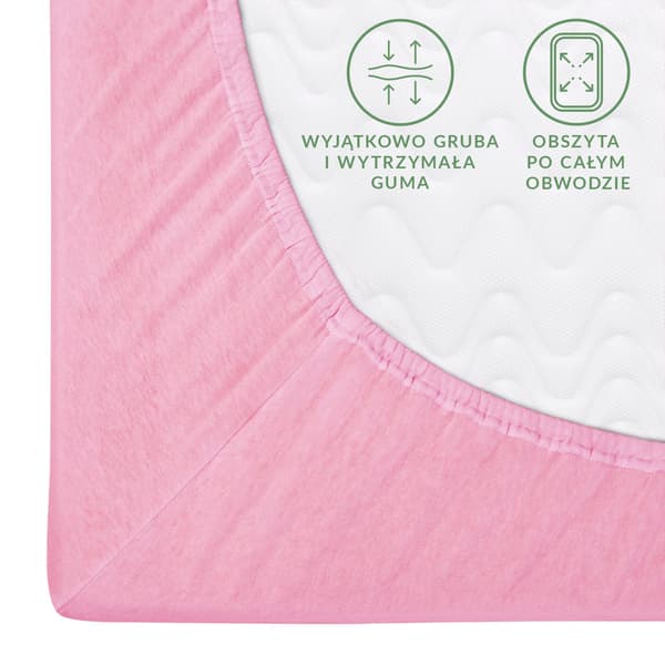 Stræklagen 80x160 elastisk JERSEY 100% BOMULD pink