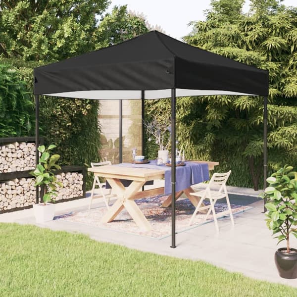vidaXL foldbart festtelt sort 2x2 m