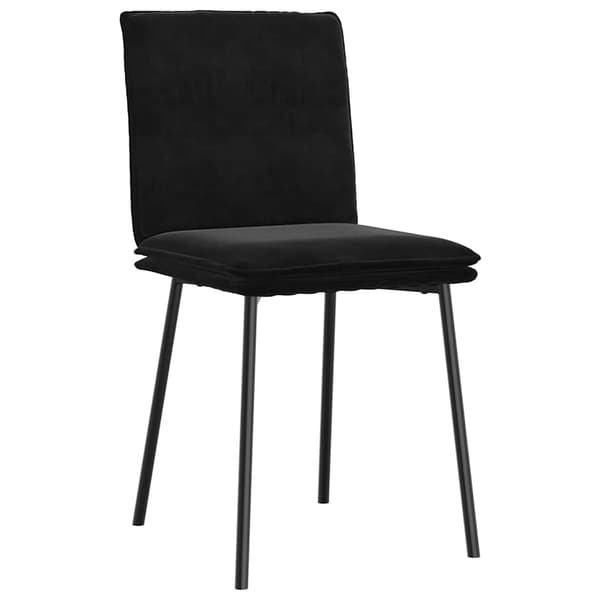 vidaXL Matstolar, set om 4, svarta, klädda i sammet