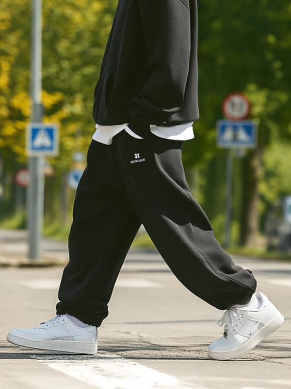 Herre Baggy Joggingbukser Sorte HELD OG LYKKE Navn M