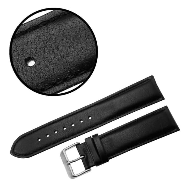 PACIFIC STRAP 18MM XL W83L GLAT sort rem, sorte syninger