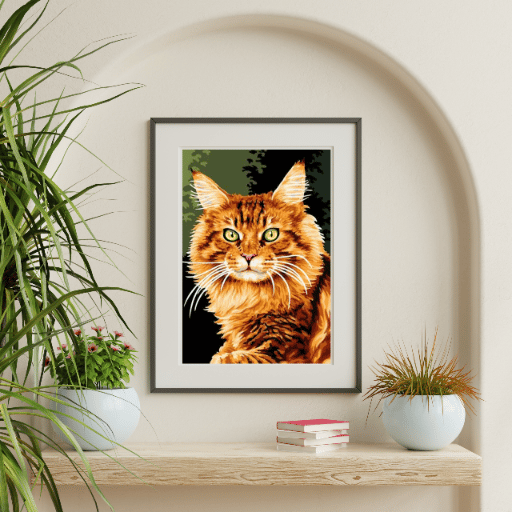DIAMANTMOSAIK - RÖD KATT