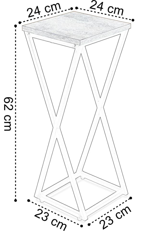 KONEL RUSTIC loft blomställning, svart, 62 cm