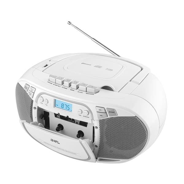 JVC Ghettoblaster RC-E451W hvid Bluetooth 5.0 CD USB kassette FM 2×1.6 W