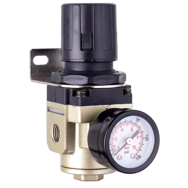 LUFTTRYCKSREDUCERARE MED 1/4 TUM MANOMETER FÖR 1/4 KOMPRESSOR